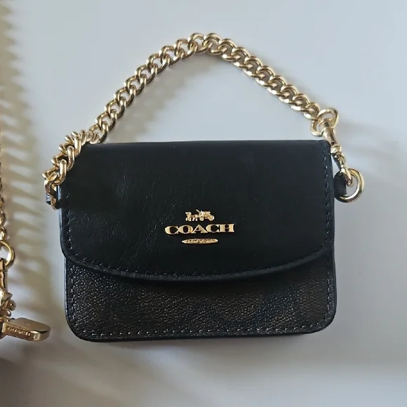 Coach Black Crossbody Bag with Gold Chain - Picture 2 of 10